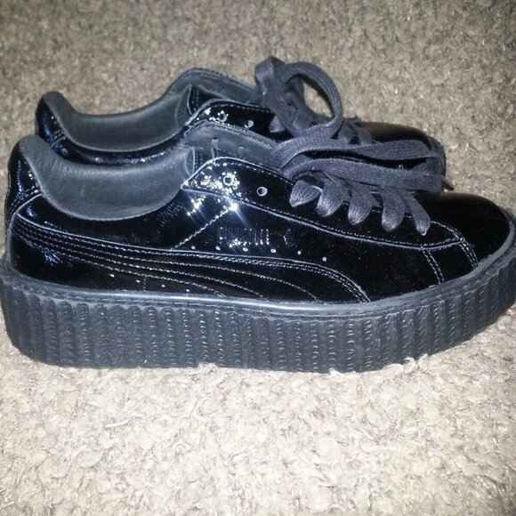 FENTY-PUMA by Rihanna Black Creeper-Crinkled Patent Leather-Sz 6-NWT - Picture 4 of 6